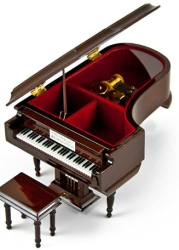 Piano Music Box with Jewelry Compartment